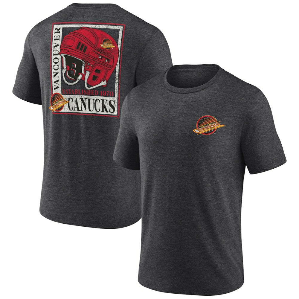 Vancouver Canucks Earnest Will Tri-Blend T-Shirt - Charcoal T-shirts