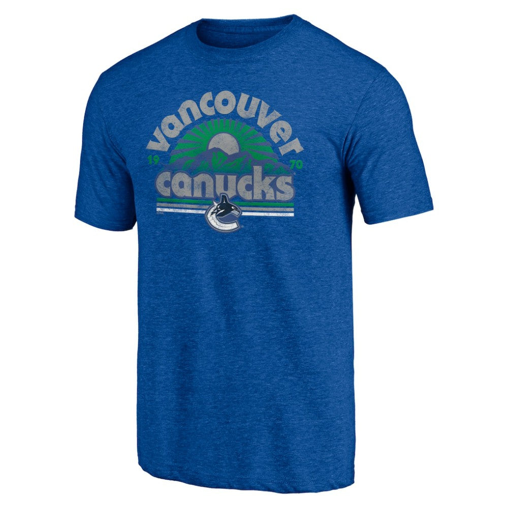 Vancouver Canucks Shoot to Score Tri-Blend T-Shirt - Blue T-shirts