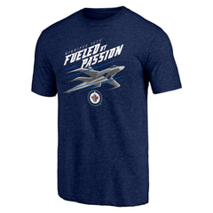 Winnipeg Jets Shoot to Score Tri-Blend T-Shirt - Navy T-shirts