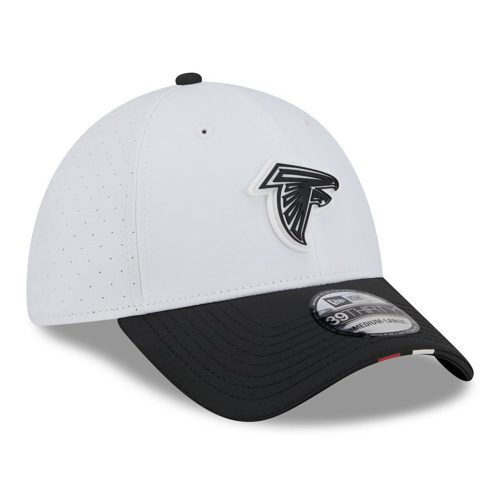 Atlanta Falcons New Era 2025 NFL Training Camp 39THIRTY Flex Hat - White/Black outlet
