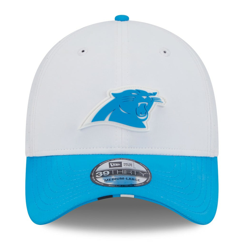 Carolina Panthers New Era 2025 NFL Training Camp 39THIRTY Flex Hat - White/Blue cheap