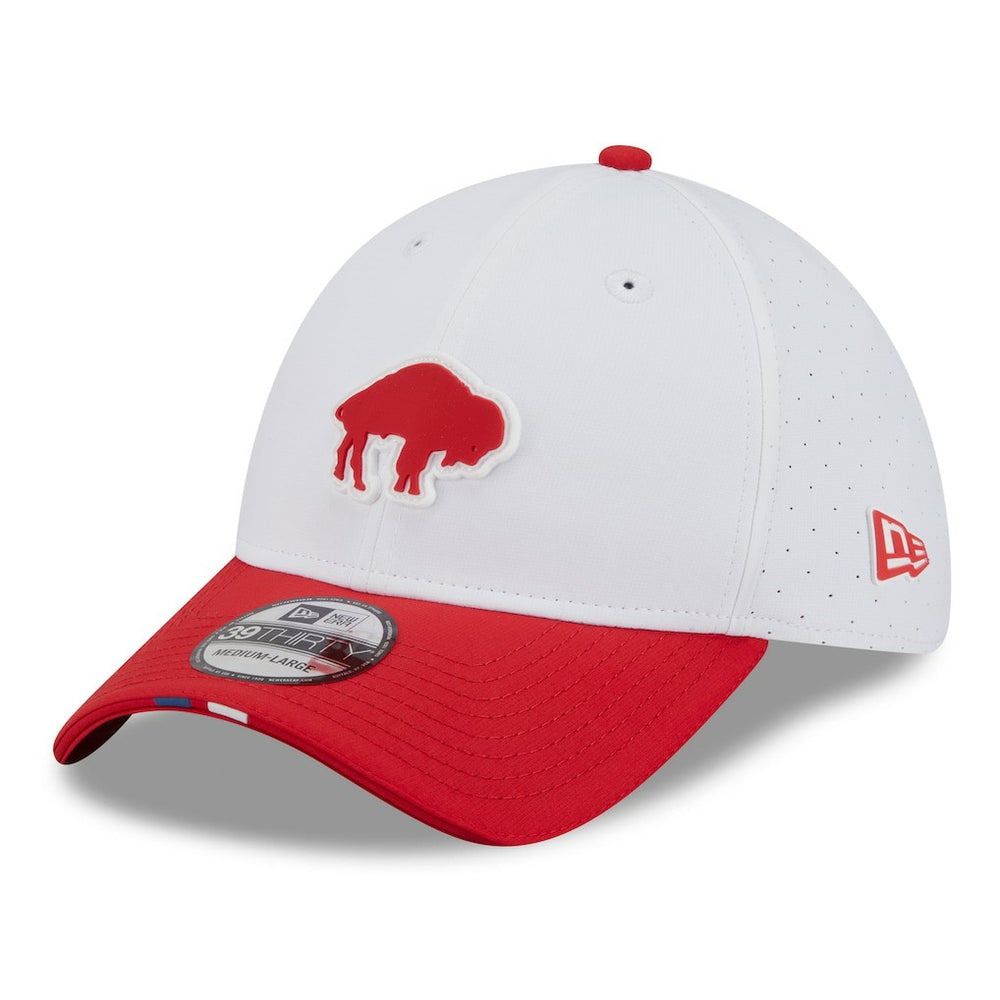 Buffalo Bills New Era 2025 NFL Training Camp Throwback Logo 39THIRTY Flex Hat - White/Red discount