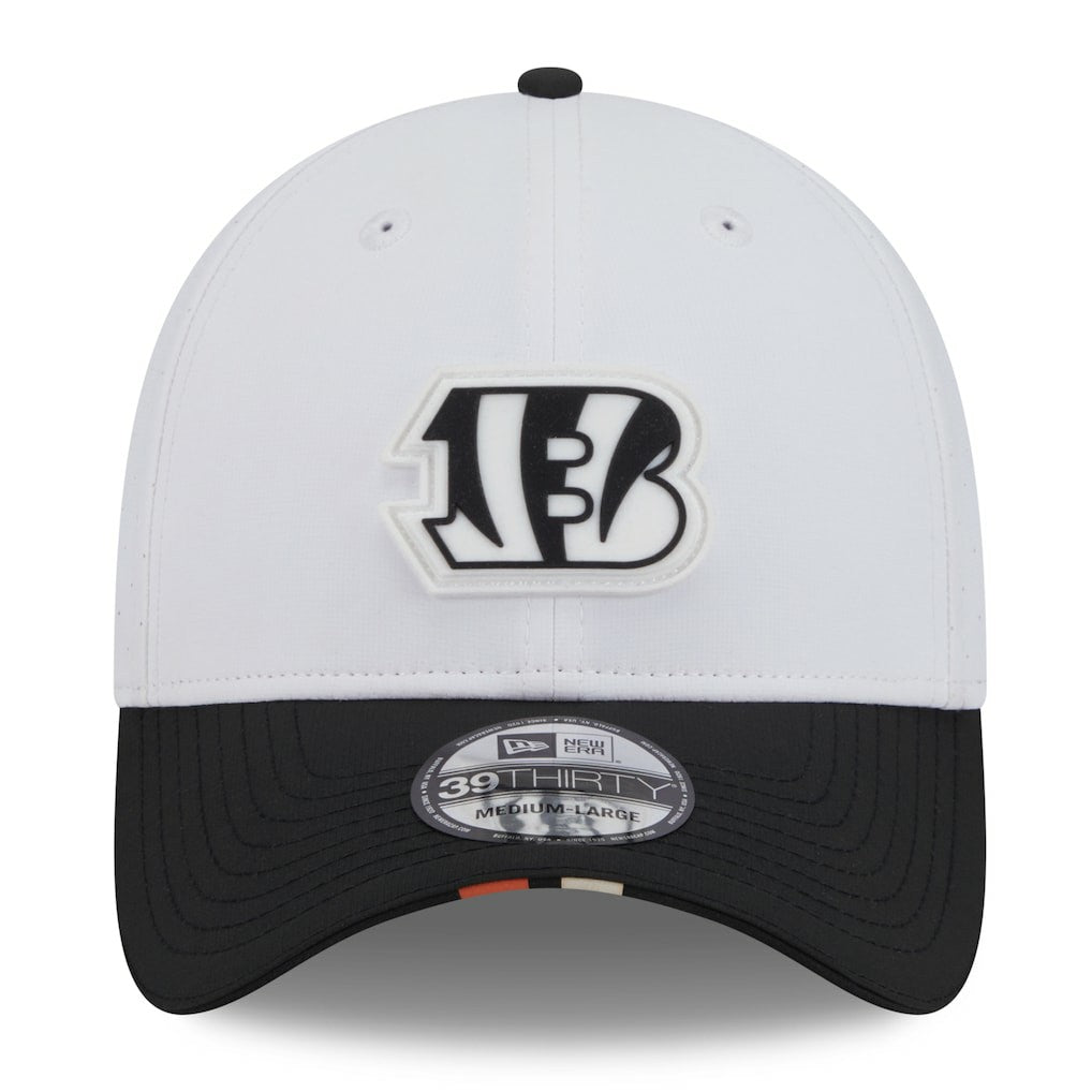 Cincinnati Bengals New Era 2025 NFL Training Camp 39THIRTY Flex Hat - White/Black cheap