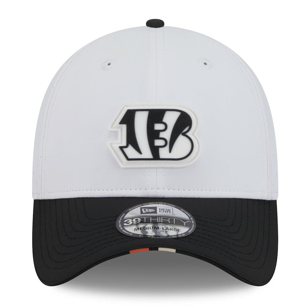 Cincinnati Bengals New Era 2025 NFL Training Camp 39THIRTY Flex Hat - White/Black cheap