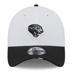 Jacksonville Jaguars New Era 2025 NFL Training Camp Throwback Logo 39THIRTY Flex Hat - White/Black sale