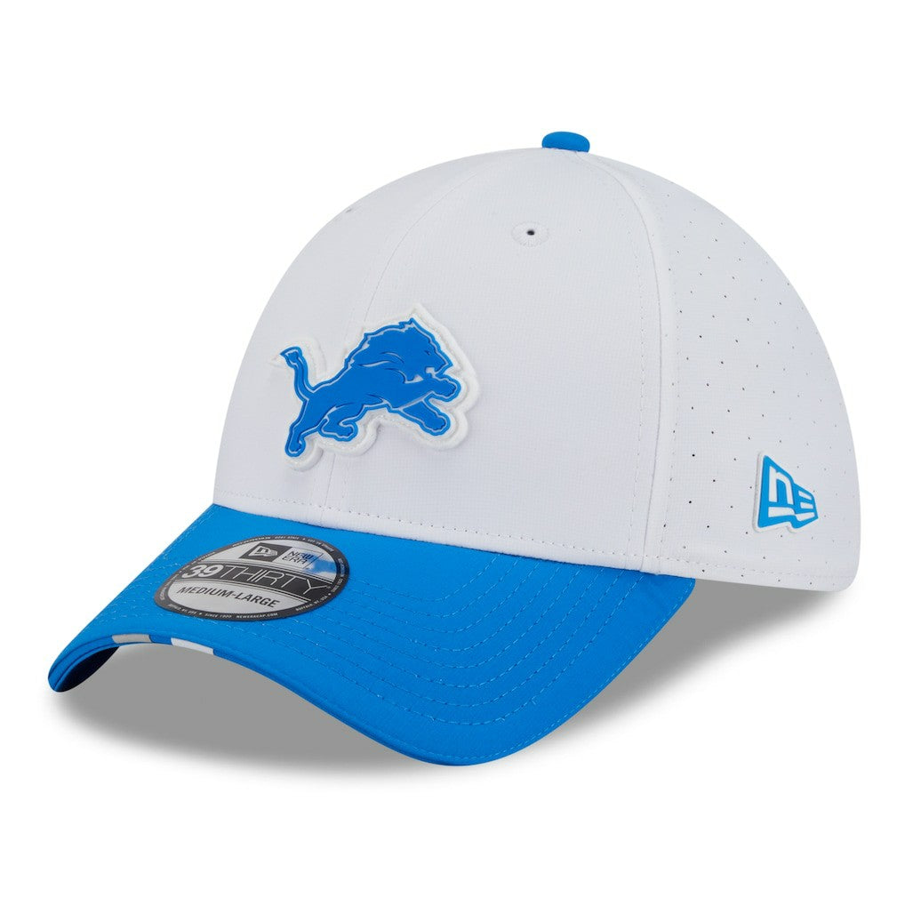 Detroit Lions New Era 2025 NFL Training Camp 39THIRTY Flex Hat - White/Blue online
