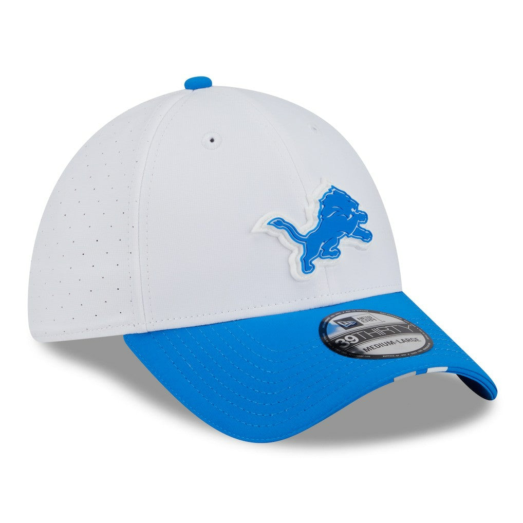 Detroit Lions New Era 2025 NFL Training Camp 39THIRTY Flex Hat - White/Blue online