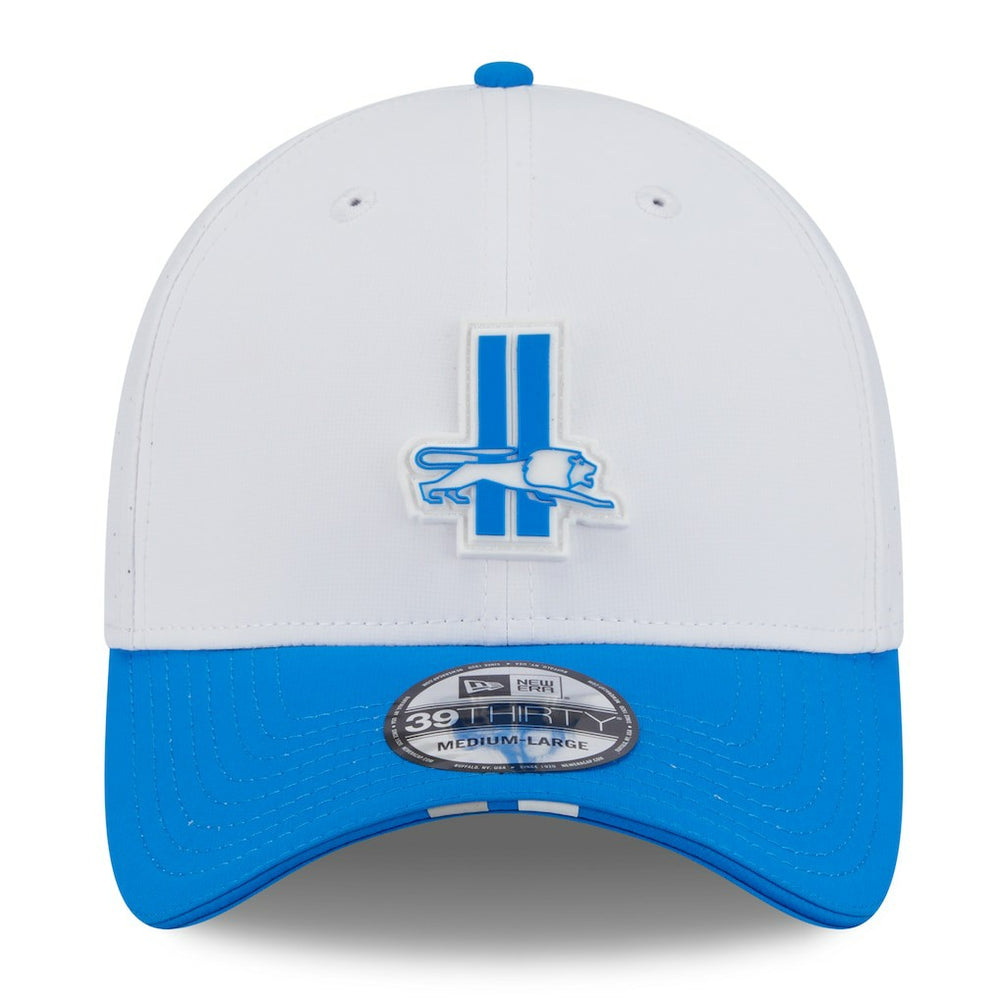 Detroit Lions New Era 2025 NFL Training Camp Throwback Logo 39THIRTY Flex Hat - White/Blue cheap