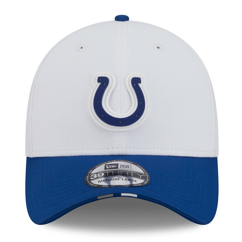 Indianapolis Colts New Era 2025 NFL Training Camp 39THIRTY Flex Hat - White/Royal online