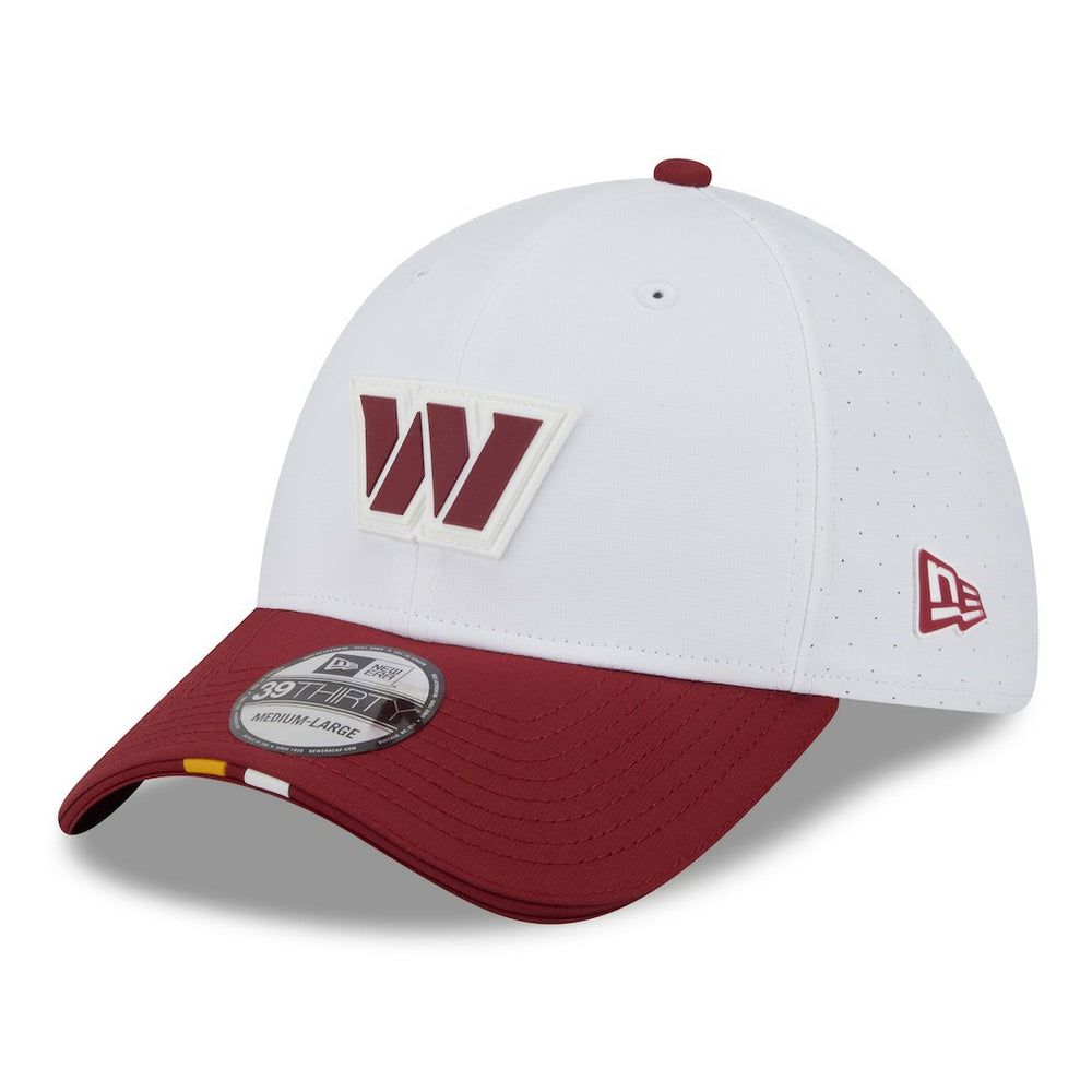 Washington Commanders New Era 2025 NFL Training Camp 39THIRTY Flex Hat - White/Burgundy cheap