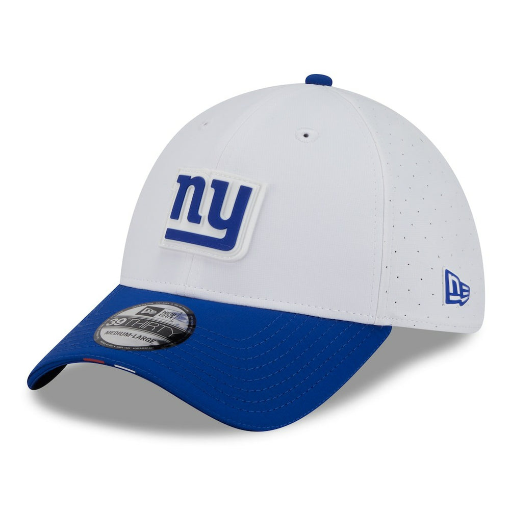 New York Giants New Era 2025 NFL Training Camp 39THIRTY Flex Hat - White/Royal cheap