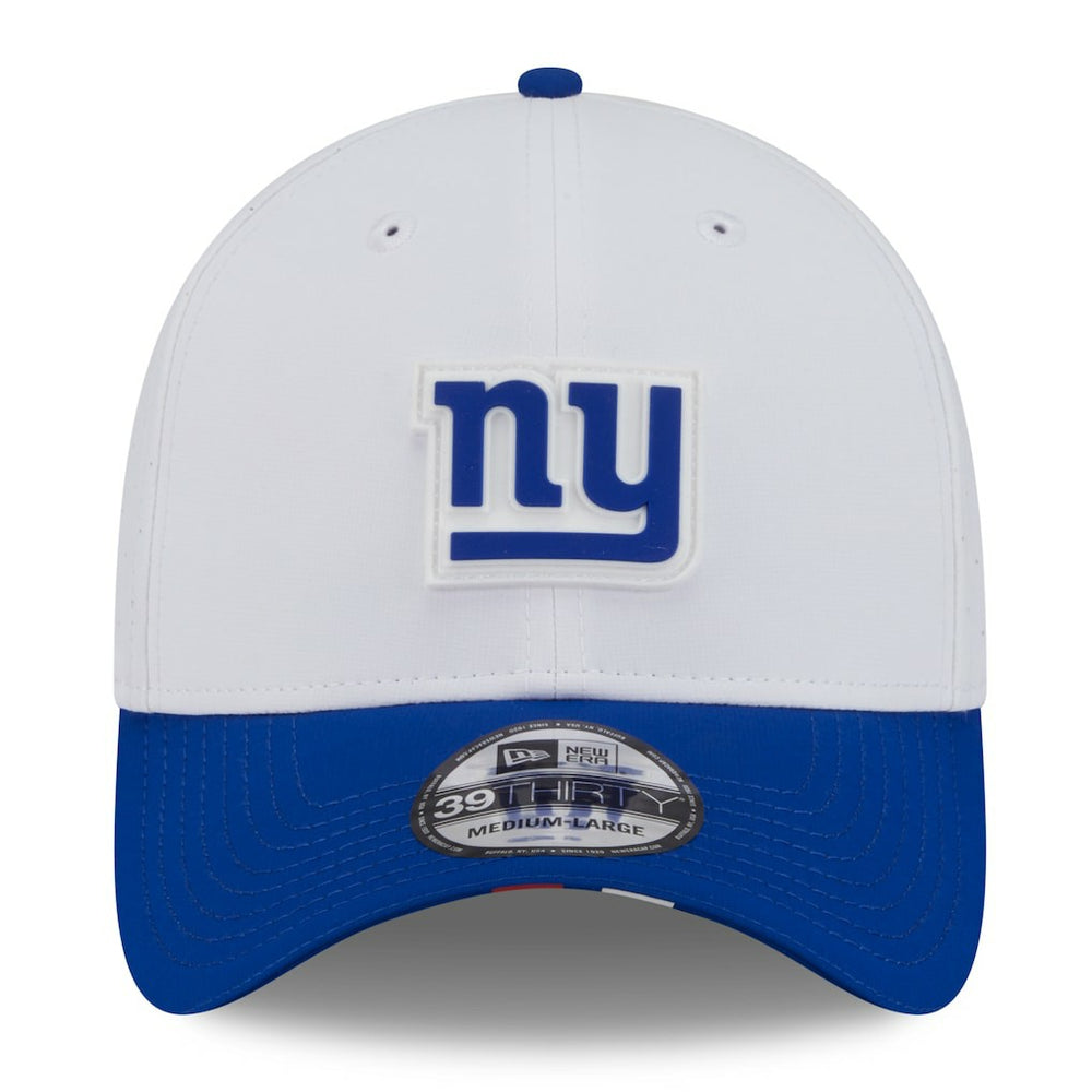 New York Giants New Era 2025 NFL Training Camp 39THIRTY Flex Hat - White/Royal cheap
