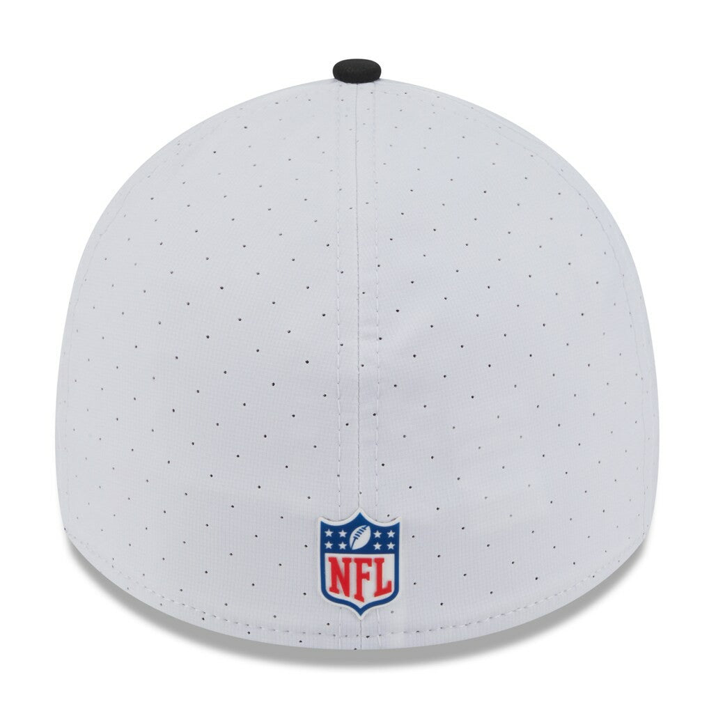 Jacksonville Jaguars New Era 2025 NFL Training Camp 39THIRTY Flex Hat - White/Black for sale