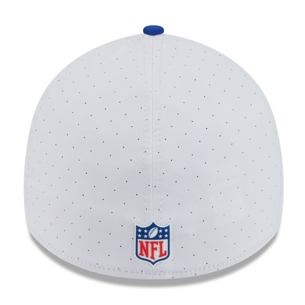 New England Patriots New Era 2025 NFL Training Camp Throwback Logo 39THIRTY Flex Hat - White/Royal discount
