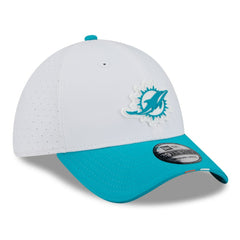 Miami Dolphins New Era 2025 NFL Training Camp 39THIRTY Flex Hat - White/Aqua discount