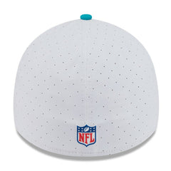 Miami Dolphins New Era 2025 NFL Training Camp 39THIRTY Flex Hat - White/Aqua discount