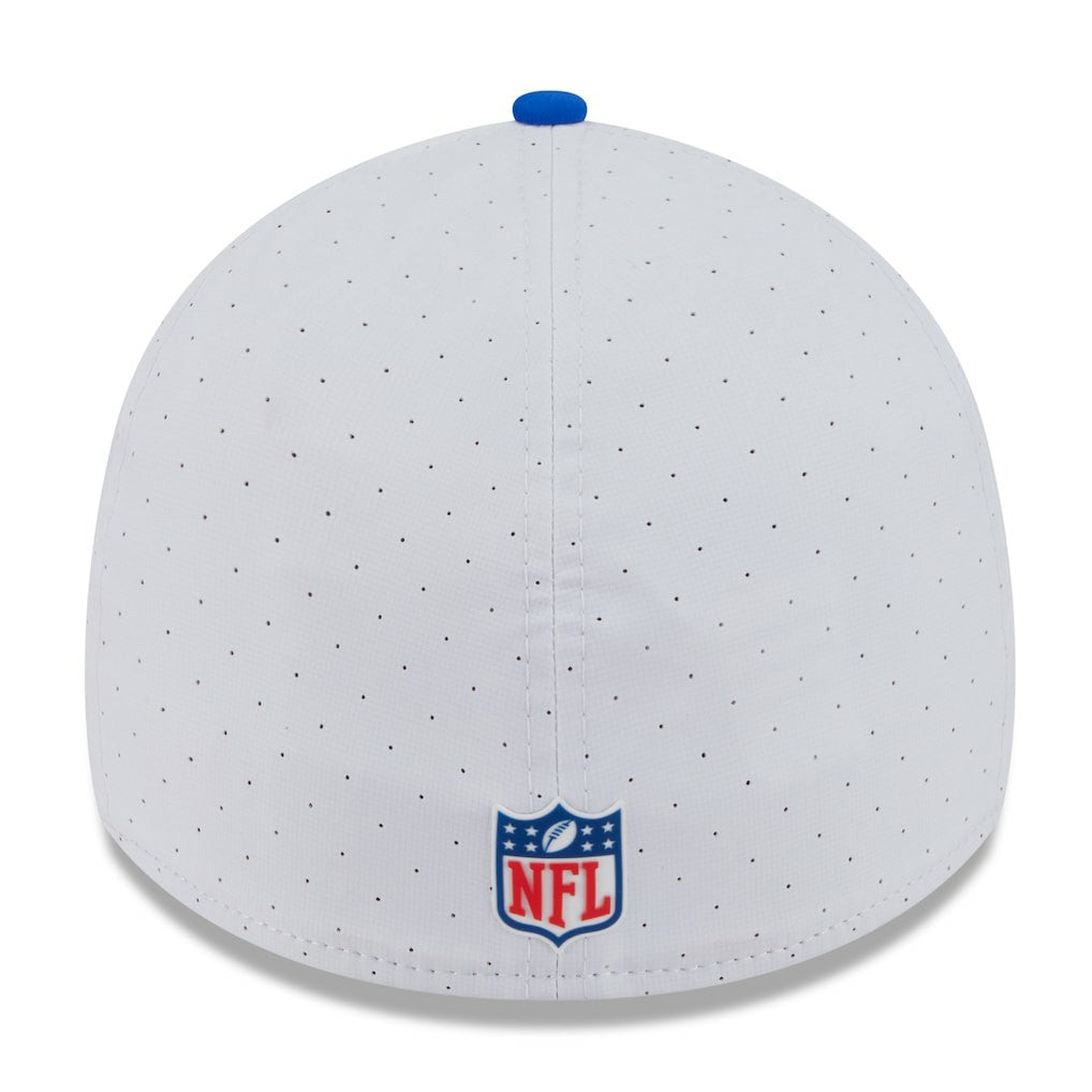 Los Angeles Rams New Era 2025 NFL Training Camp 39THIRTY Flex Hat - White/Royal on sale
