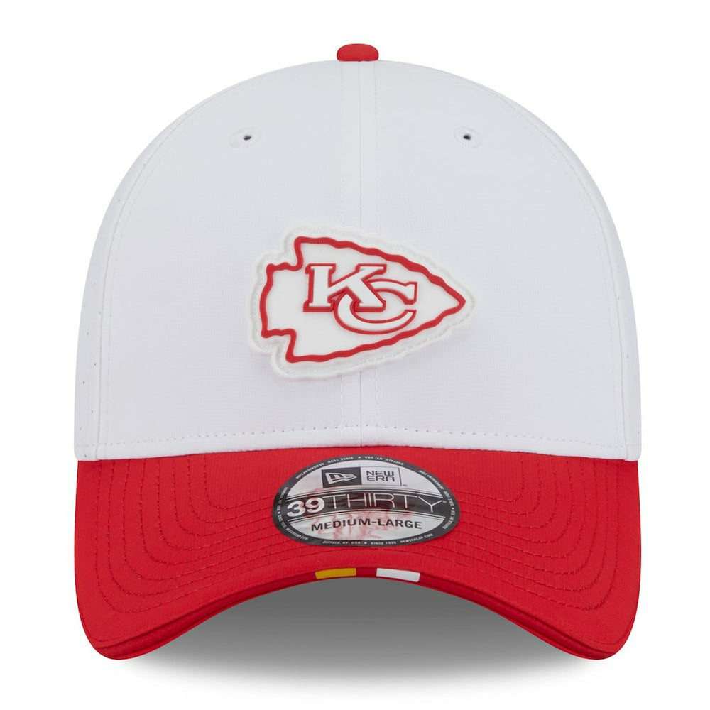 Kansas City Chiefs New Era 2025 NFL Training Camp 39THIRTY Flex Hat - White/Red discount