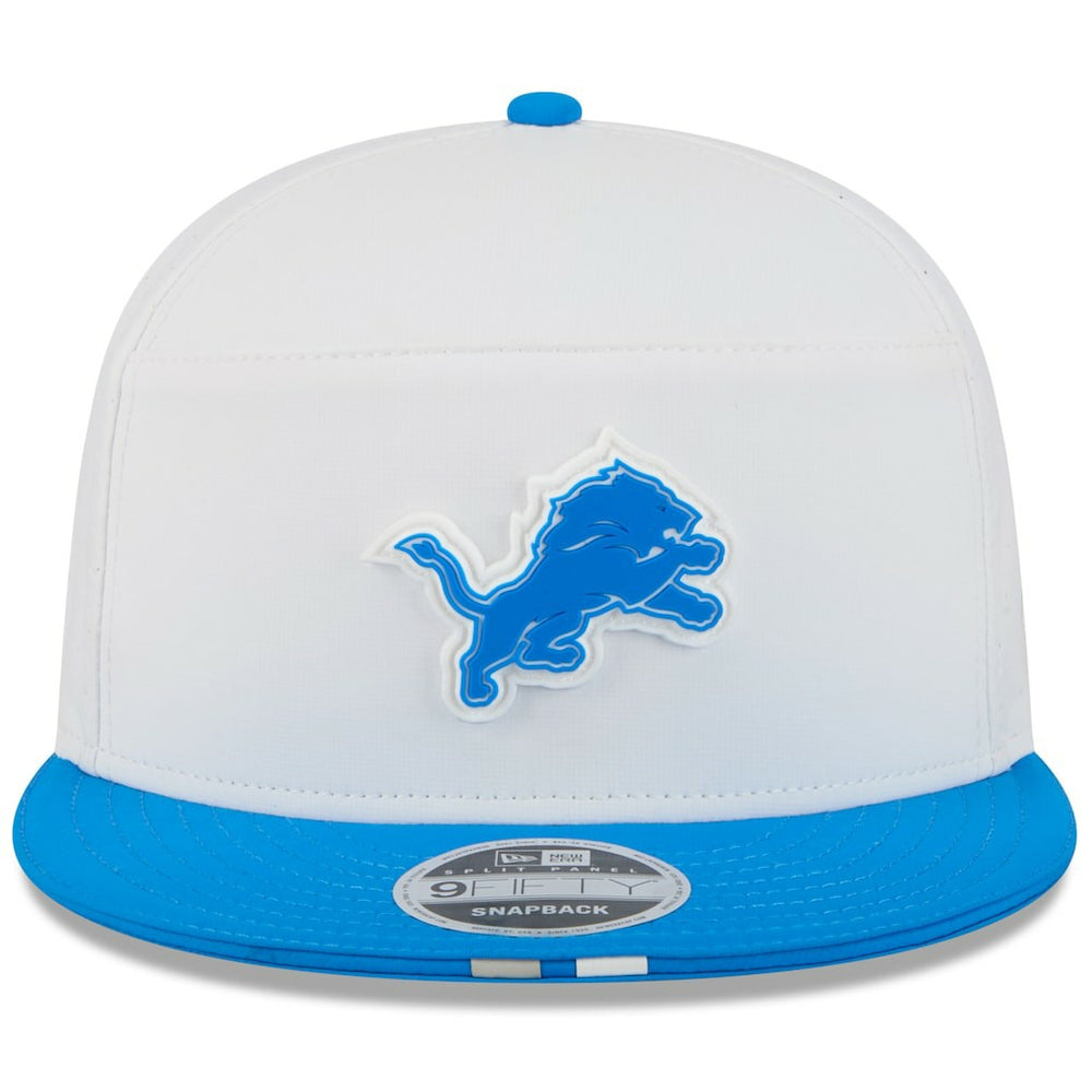 Detroit Lions New Era 2025 NFL Training Camp Split Panel 9FIFTY Snapback Hat - White/Blue for sale