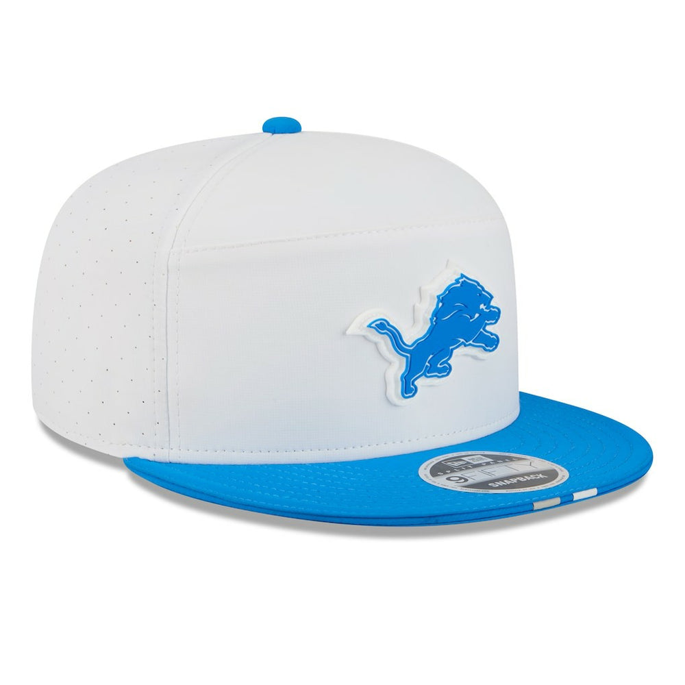 Detroit Lions New Era 2025 NFL Training Camp Split Panel 9FIFTY Snapback Hat - White/Blue for sale