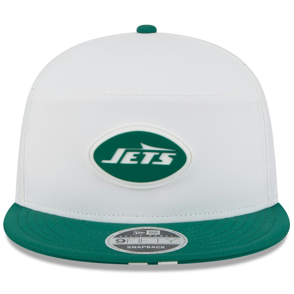New York Jets New Era 2025 NFL Training Camp Split Panel 9FIFTY Snapback Hat - White/Green sale