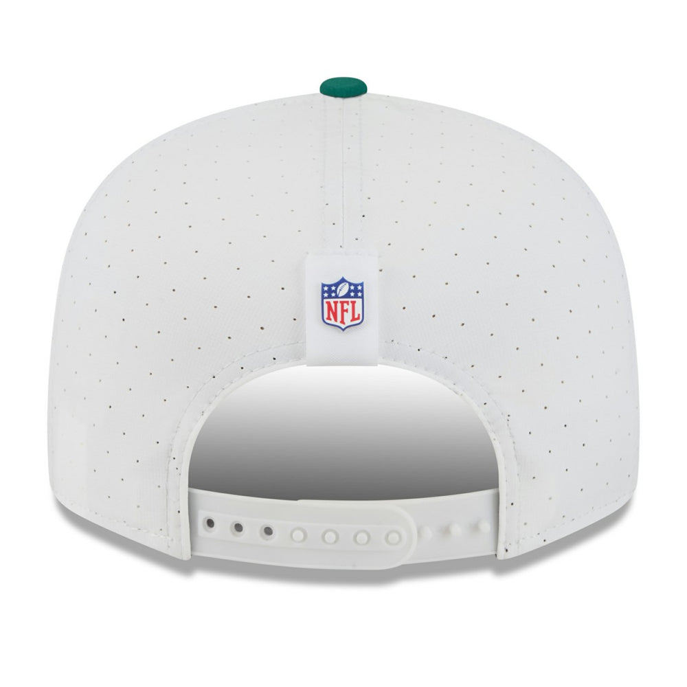 New York Jets New Era 2025 NFL Training Camp Split Panel 9FIFTY Snapback Hat - White/Green sale