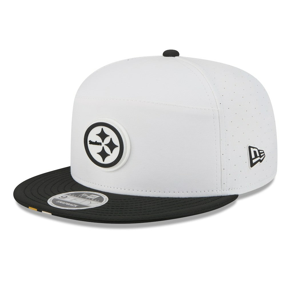 Pittsburgh Steelers New Era 2025 NFL Training Camp Split Panel 9FIFTY Snapback Hat - White/Black outlet