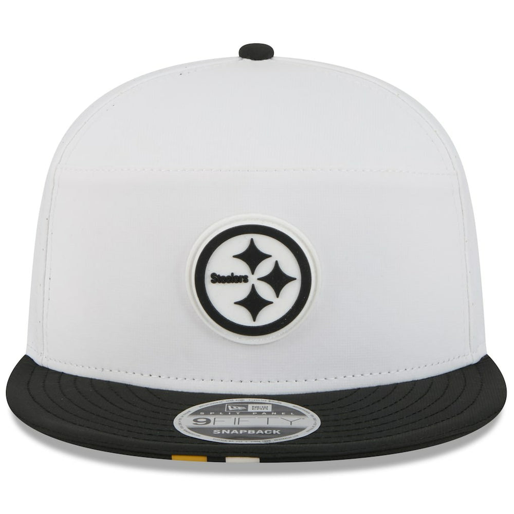 Pittsburgh Steelers New Era 2025 NFL Training Camp Split Panel 9FIFTY Snapback Hat - White/Black outlet