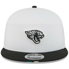 Jacksonville Jaguars New Era 2025 NFL Training Camp Split Panel 9FIFTY Snapback Hat - White/Black discount