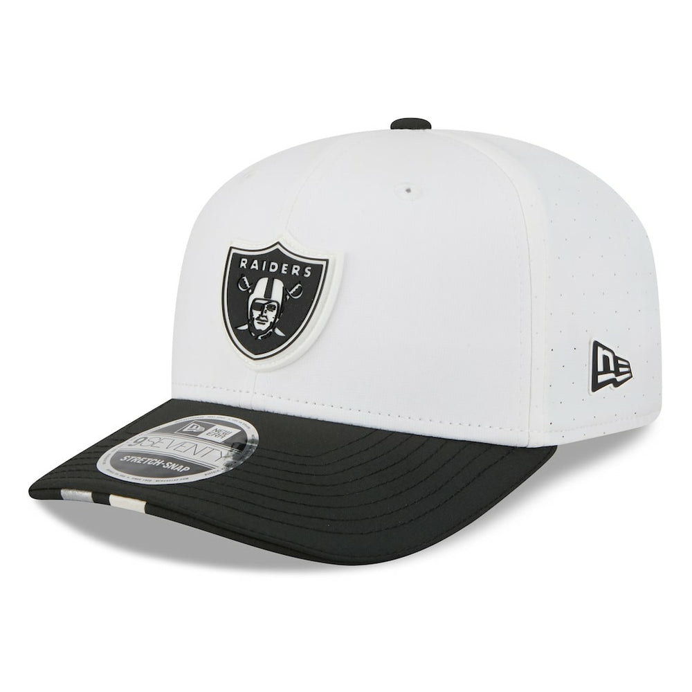 Las Vegas Raiders New Era 2025 NFL Training Camp 9SEVENTY Adjustable Hat - White/Black for sale