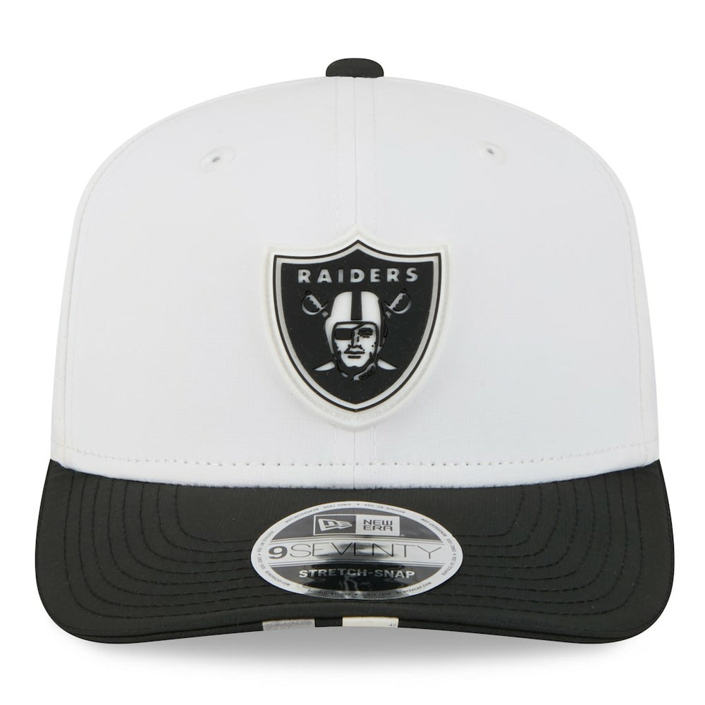 Las Vegas Raiders New Era 2025 NFL Training Camp 9SEVENTY Adjustable Hat - White/Black for sale