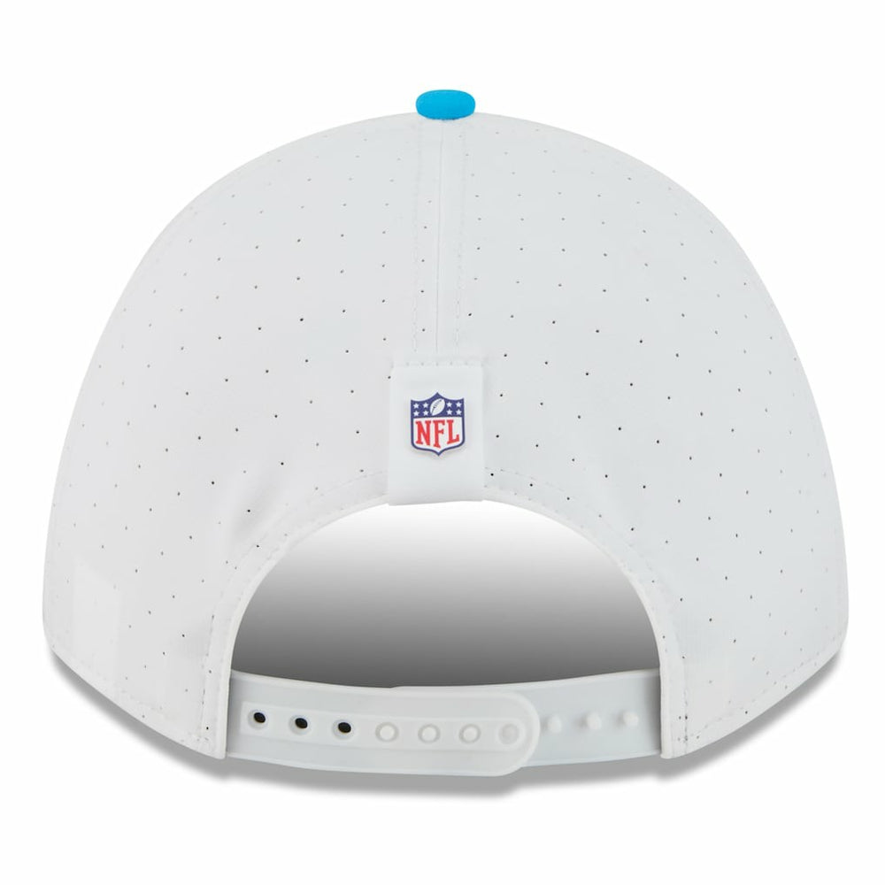 Carolina Panthers New Era 2025 NFL Training Camp A-Frame 9FORTY Adjustable Hat - White/Blue for sale