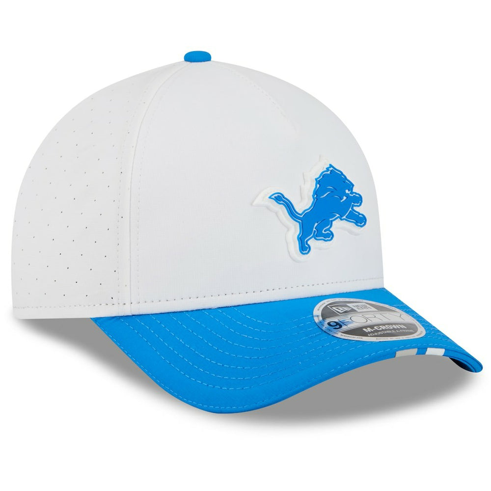 Detroit Lions New Era 2025 NFL Training Camp A-Frame 9FORTY Adjustable Hat - White/Blue discount
