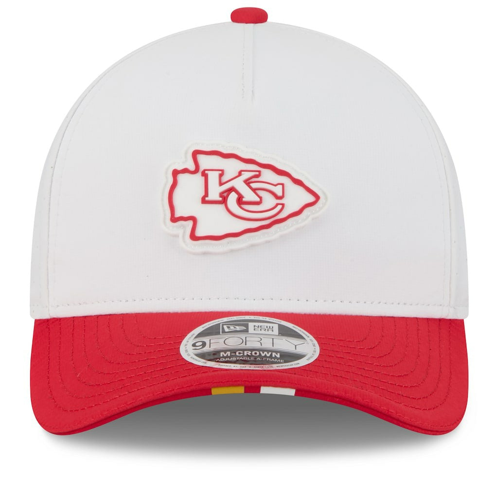 Kansas City Chiefs New Era 2025 NFL Training Camp A-Frame 9FORTY Adjustable Hat - White/Red sale
