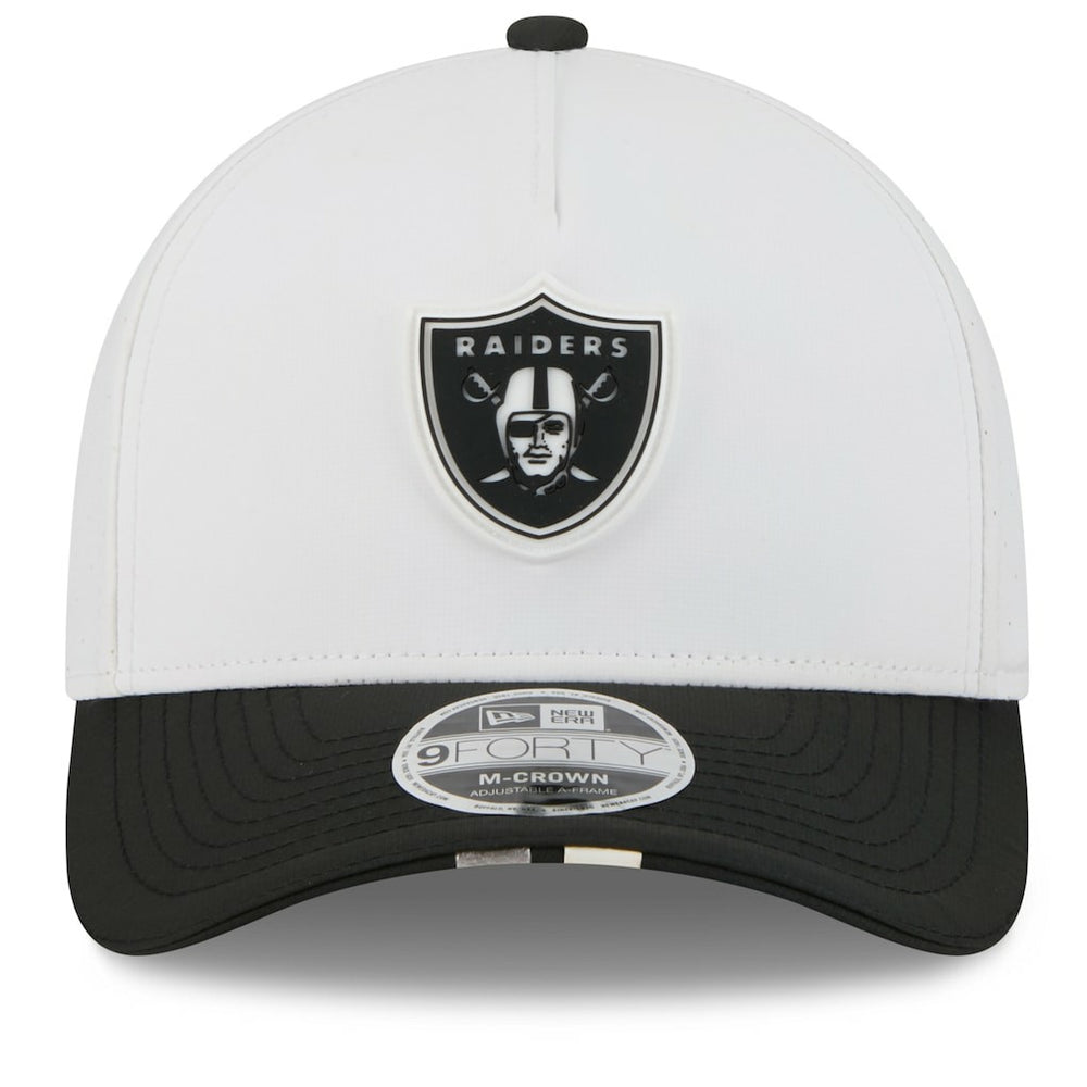 Las Vegas Raiders New Era 2025 NFL Training Camp A-Frame 9FORTY Adjustable Hat - White/Black discount