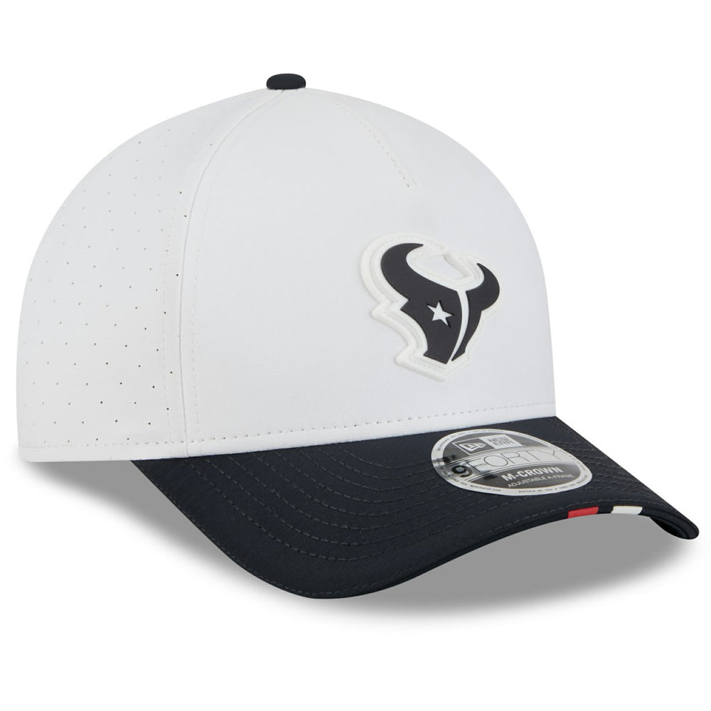 Houston Texans New Era 2025 NFL Training Camp A-Frame 9FORTY Adjustable Hat - White/Navy online