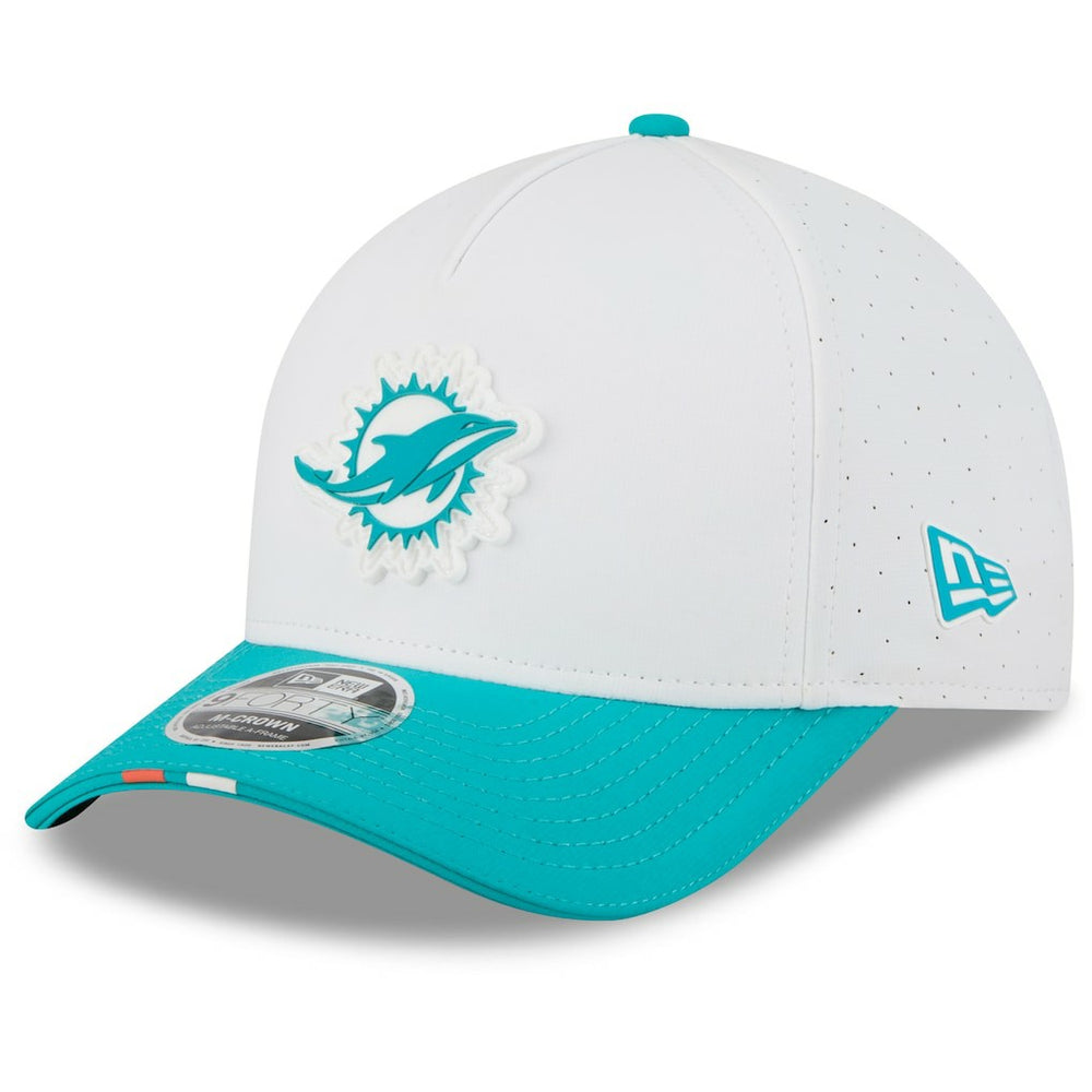 Miami Dolphins New Era 2025 NFL Training Camp A-Frame 9FORTY Adjustable Hat - White/Aqua online