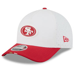 San Francisco 49ers New Era 2025 NFL Training Camp A-Frame 9FORTY Adjustable Hat - White/Scarlet outlet