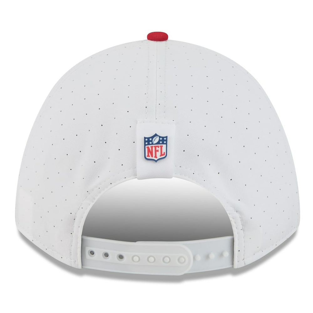 San Francisco 49ers New Era 2025 NFL Training Camp A-Frame 9FORTY Adjustable Hat - White/Scarlet outlet