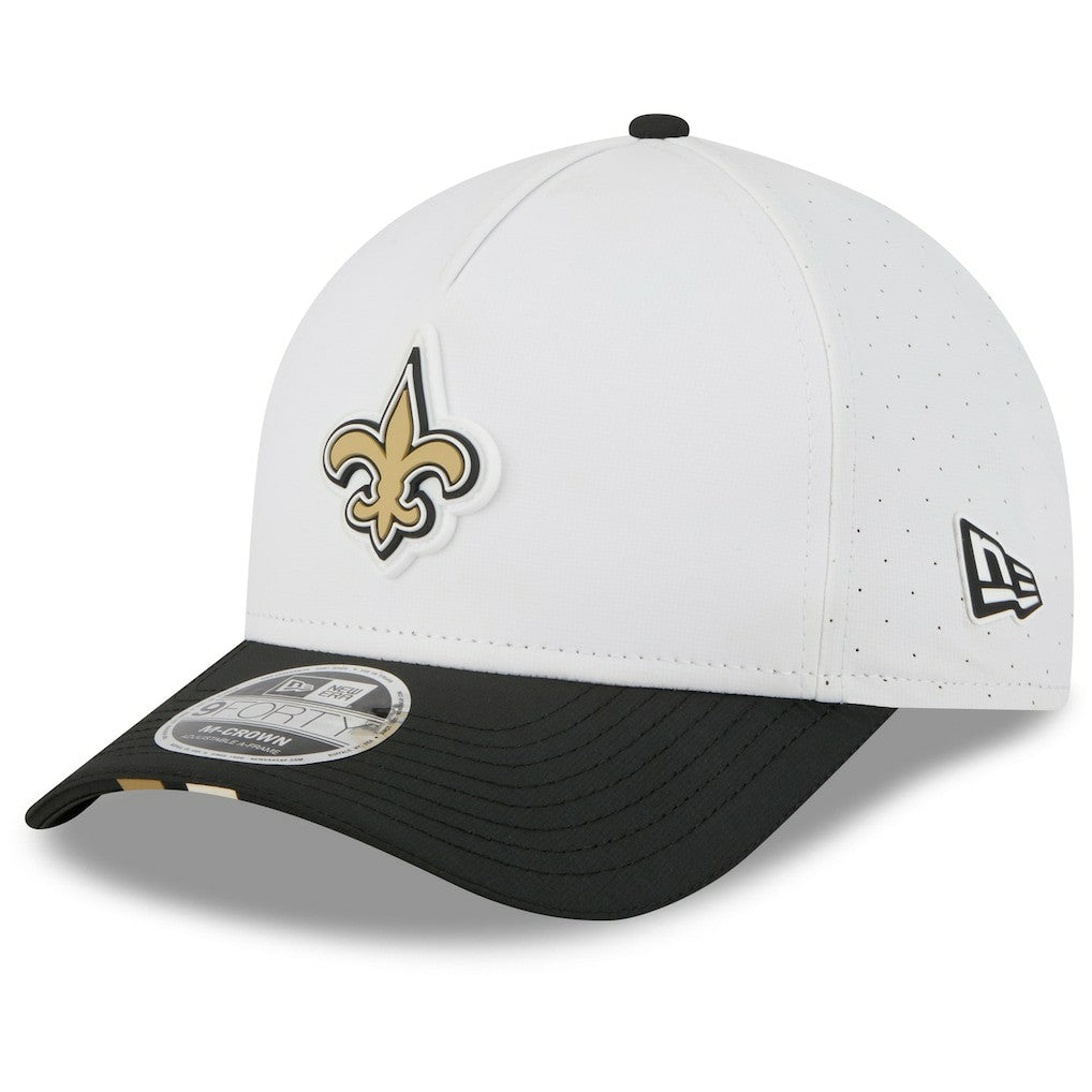 New Orleans Saints New Era 2025 NFL Training Camp A-Frame 9FORTY Adjustable Hat - White/Black online