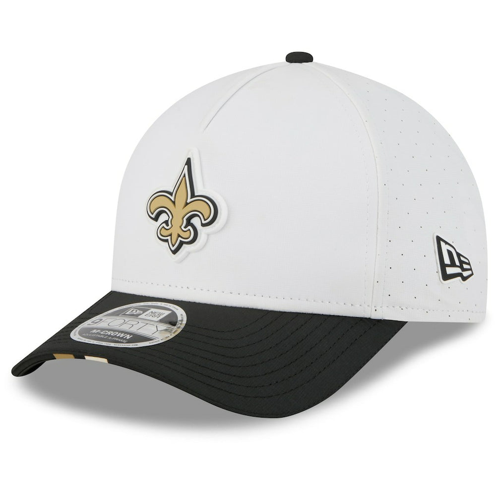 New Orleans Saints New Era 2025 NFL Training Camp A-Frame 9FORTY Adjustable Hat - White/Black online
