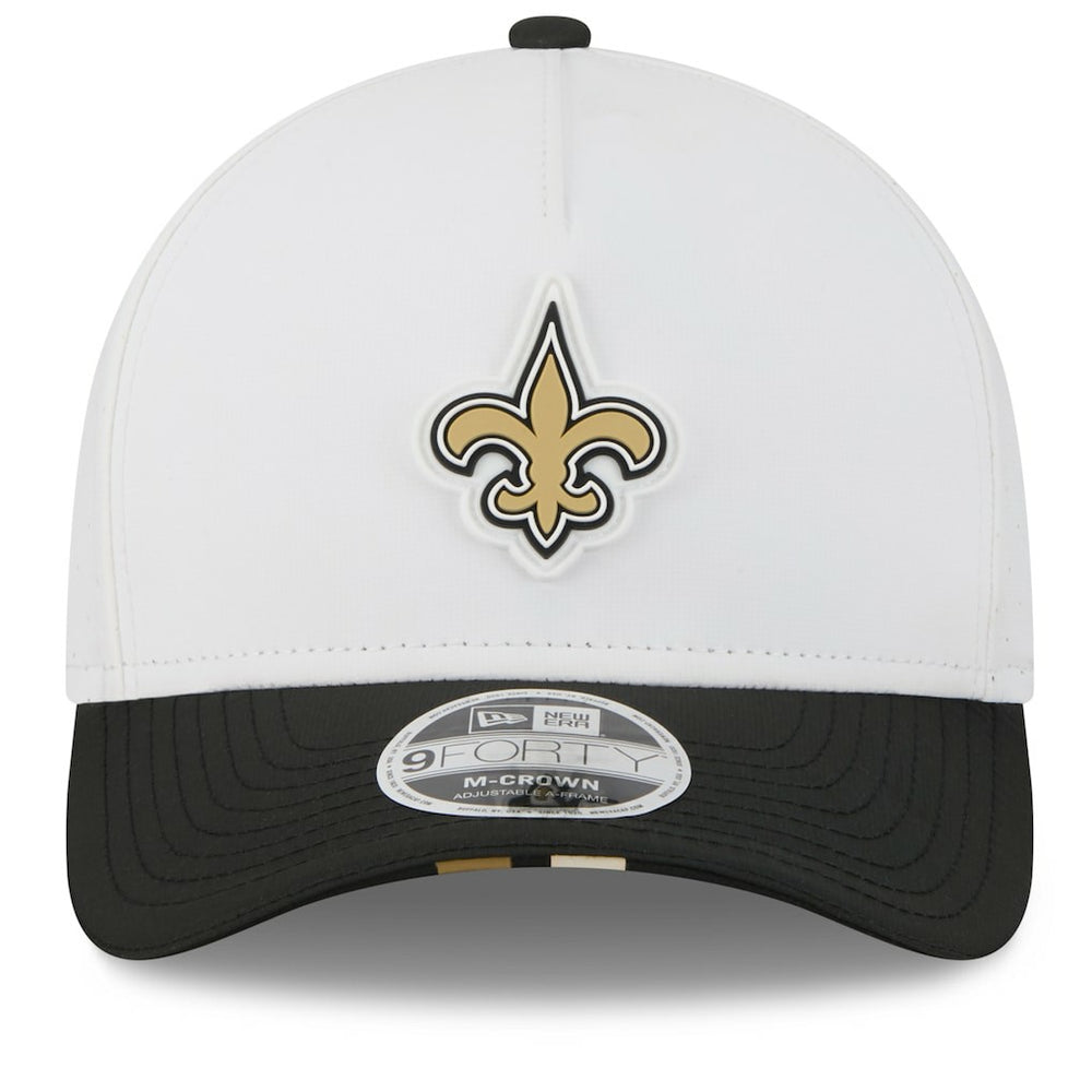 New Orleans Saints New Era 2025 NFL Training Camp A-Frame 9FORTY Adjustable Hat - White/Black online
