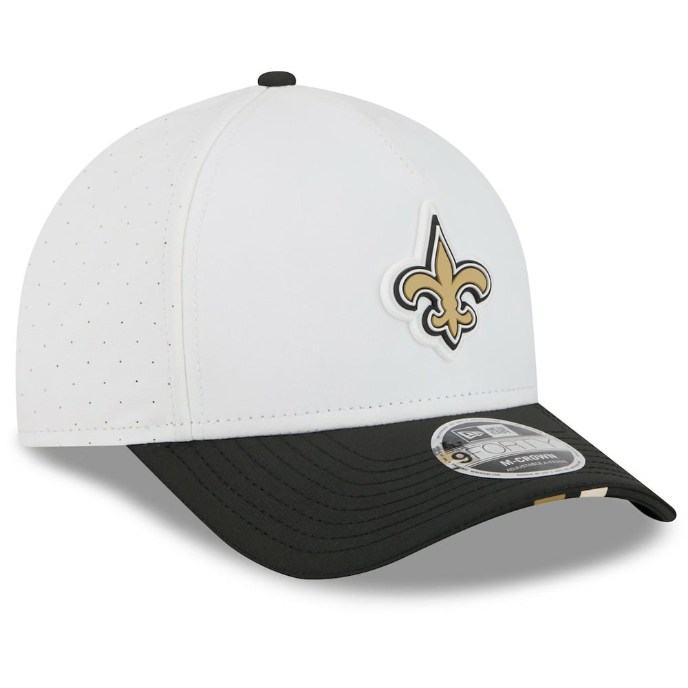 New Orleans Saints New Era 2025 NFL Training Camp A-Frame 9FORTY Adjustable Hat - White/Black online