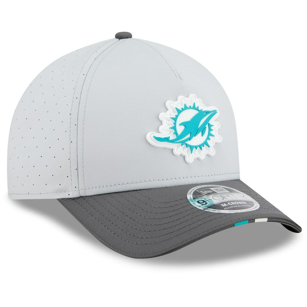 Miami Dolphins New Era 2025 NFL Training Camp A-Frame 9FORTY Adjustable Hat - Gray/Graphite online