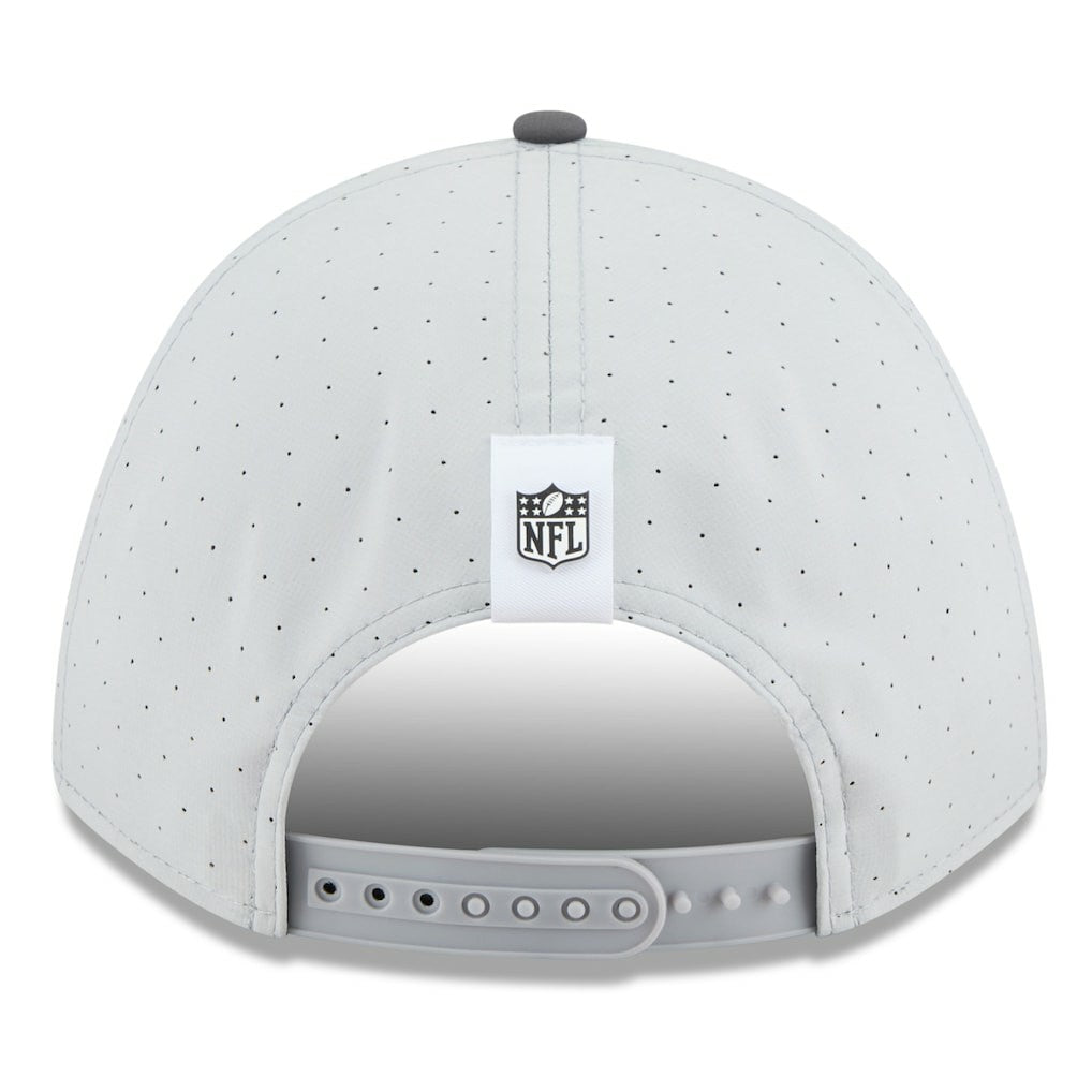 Las Vegas Raiders New Era 2025 NFL Training Camp A-Frame 9FORTY Adjustable Hat - Gray/Graphite for sale