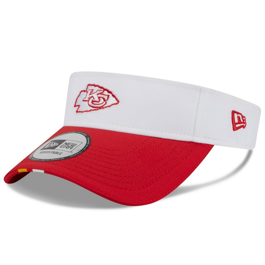 Kansas City Chiefs New Era 2025 NFL Training Camp Adjustable Visor - White/Red for sale