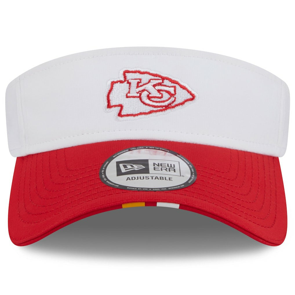 Kansas City Chiefs New Era 2025 NFL Training Camp Adjustable Visor - White/Red for sale