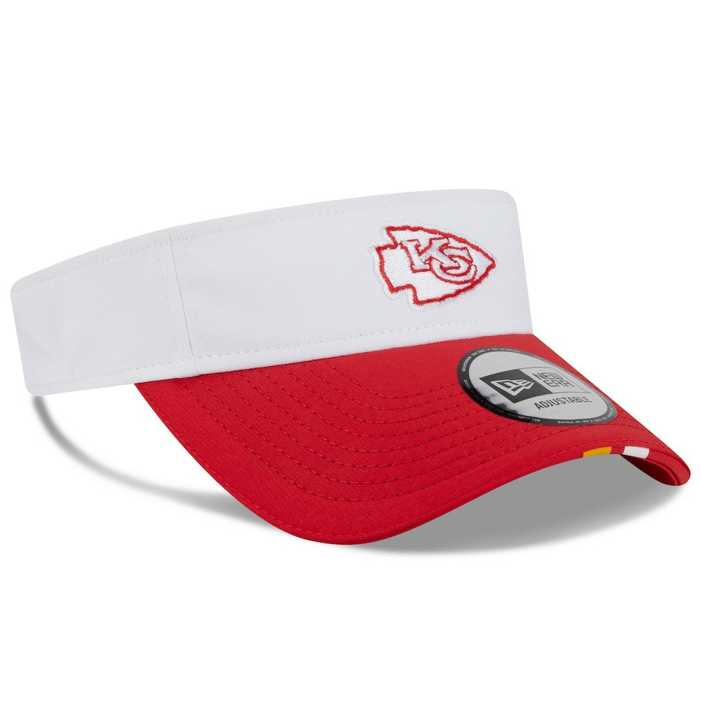 Kansas City Chiefs New Era 2025 NFL Training Camp Adjustable Visor - White/Red for sale