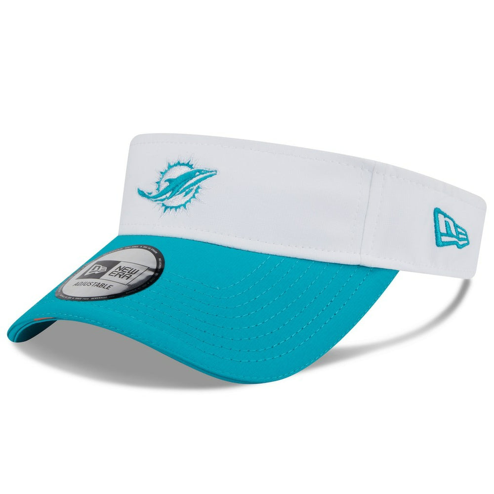 Miami Dolphins New Era 2025 NFL Training Camp Adjustable Visor - White/Aqua discount