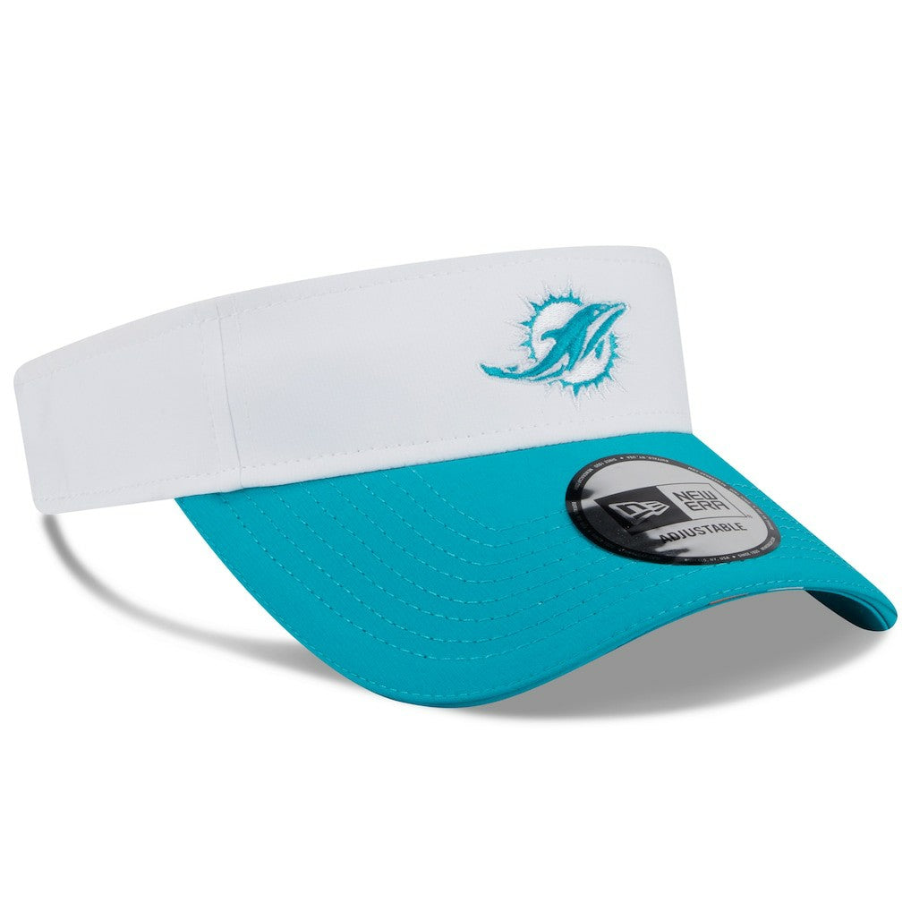 Miami Dolphins New Era 2025 NFL Training Camp Adjustable Visor - White/Aqua discount